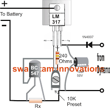 One simple example of a generator is the bicycle dynamo.the dynamo has a wheel that touches the back tyre. Bicycle Dynamo Battery Charger Circuit Homemade Circuit Projects