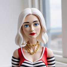 shoulder length white hair with red hair tips Prompts