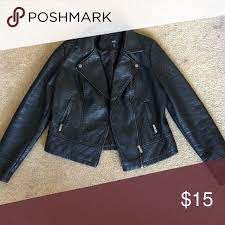 Mossimo Supply Black Faux Leather Jacket In Medium Black Faux Leather Jacket Leather Jacket Jackets
