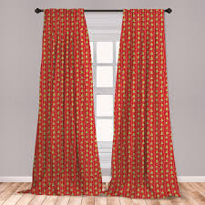 Christmas bells christmas and new year merry christmas 3d curtains living room bedroom digital prints 3d printing red design. East Urban Home Antaqui Christmas Curtains Coniferous Tree Of New Year S Eve Line Up On Vertical Stripes Green Xmas Window Treatments 2 Panel Set For Living Room Bedroom Decor 56 X 84