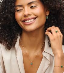 Green Quartz Heart Necklace (Gold)