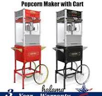 Commercial Popcorn Machine Movie Theater Popper Maker With Cart Wheels 20/12/6oz