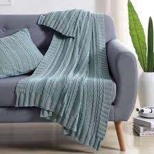 4.7 out of 5 stars. Vcny Abode Dublin Knit Throw Blanket In Spa Blue Accuweather Shop
