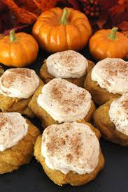 Pumpkin Cookies With Cinnamon Cream Cheese Frosting Recipe Pumpkin Spice Cookies Spice Cookies Recipes