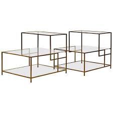 Pair Of 1stdibs End Tables Solid Piet Mondrian Style Two Step American Minimalist Brass Glass End Tables Modern End Tables Coffee Table