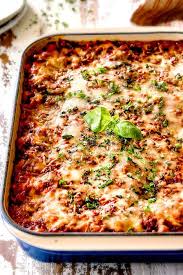 Side View Of Homemade Lasagna With Ricotta Mozzarella Parmesan Homemade Meat Sauce Topped With Homemade Lasagna Recipes Homemade Lasagna Best Lasagna Recipe