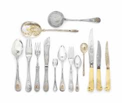 Service De Table En Argent En Majorite Par Granvigne Paris Debut Xxe Siecle Modele Neo Renaissance Applique Des Initiales Cr Comprenant Vingt Quatre Cuill