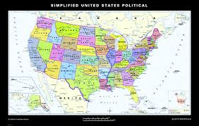 It includes country boundaries, major cities, major mountains in shaded relief, ocean depth in blue color gradient, along with many other features. Simplified United States Political Map The Map Shop