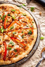 Thai Chicken Pizza In 2020 Easy Homemade Pizza Homemade Pizza Crust Thai Chicken Pizza