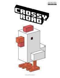 A page for describing characters: Crossy Road Coloring Page Super Fun Coloring