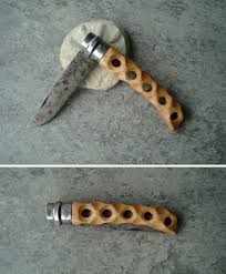 Opinel No 7 Mod Forced Patina With Mustard On Blade Filework On Handle Finish With Boiled Linseed Oil Couteau Opinel Couteau Arbre Celtique