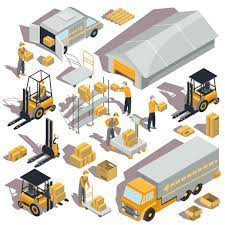 Logistics Warehouse Isometric Free Vector Clipart Desain Sekolah Militer