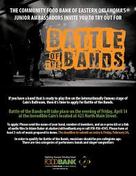 They both are performing in the battle of the bands. Battle Of The Bands Recruitment Poster Community Food Bank Of Eastern Oklahoma