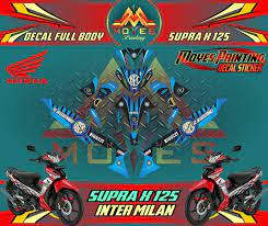Pilihan modifikasi motor bebek terpopuler yang cocok digunakan sebagai acuan untuk para pecinta motor pada modifikasi motor supra x 125 d. Jual Decal Sticker Motor Supra X 125 Full Body Desain Inter Milan Fc Spec B Di Lapak Moyes Printing 3 Bukalapak