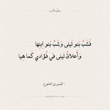 شعر قيس بن الملوح فشب بنو ليلى وشـب بنو ابنها الحب العذول شعر قيس بن الملوح مجنون ليلى عالم الأدب Arabic Calligraphy Calligraphy