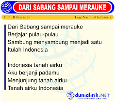 Gambar Lirik Lagu Dari Sabang Sampai Merauke
