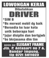 Pt pertamina memiliki kegiatan dalam menyelenggarakan usaha di bidang energi dan petrokimia, terbagi ke dalam sektor hulu dan hilir, serta update lowongan kerja terbaru untuk menjadikan situs ini rujukan nomer satu para pencari kerja di indonesia dan membantu para jobseeker atau pencari. Lowongan Kerja Supir Lampung Agustus 2016