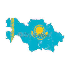 Das blau steht für treue und vertrauen, das schwarz für die ahnen und die vergangenheit und das weiß für den schnee und die zukunft. Kazakhstan Land Silhouette Mit Fahne Auf Dem Hintergrund Isoliert Auf Stock Vektorgrafi Crushpixel