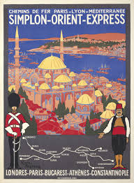 Simplon Orient Express London Turkish Istanbul Train Travel Vintage Poster Repro Orient Express Vintage Travel Posters Vintage Poster Art