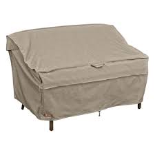 Classic Accessories Montlake Medium Patio Loveseat Cover Heather Grey Patio Loveseat Loveseat Covers Outdoor Furniture Covers