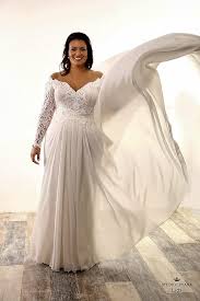 Beautiful Plus Size Wedding Gown With Long Lace Sleeves And Detachable Chiffon Skirt With Plus Wedding Dresses Wedding Dresses Uk Davids Bridal Wedding Dresses