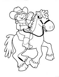 Cute Cowgirl Riding Picture Coloring Page Kids Play Color Preschool Coloring Pages Coloring Pages Horse Coloring Pages