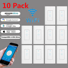 Pack Of 10 Smart Light Switch Smart Wifi Light Switch With Remote Control And Timer Works With Home Assistant And Ifttt No Hub Required Easy And Safe Installation Walmart Com Walmart Com