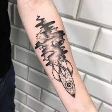 Galaxy Tattoo Ideas Forearm Tattoo Rocket Ship Black Tattoo Galaxy With Planets Galaxy Tattoo Circle Tattoos Space Tattoo