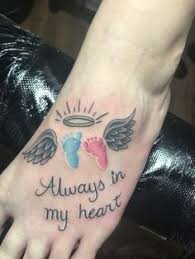 The blue and pink ribbon is the awareness symbol for miscarriage, stillbirth and infant death. Baby Loss Tattoo