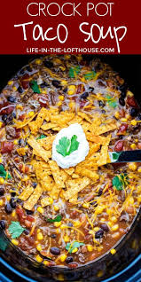 This easy slow cooker recipe is the best way to make chicken for taco tuesdays! Crock Pot Taco Soup Taco Soup Crock Pot Crock Pot Tacos Slow Cooker Chicken Taco Soup