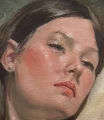 "Pensive" (2023) Original Painting by Barbara Hack, Female Portrait