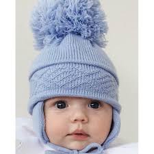 Canada bliss online shop and crochet business of luxury canadian knit and crochet handmade alpaca, bamboo and merino beanies, accessories, face masks and more. Pes Blue Baby S Knitted Large Pom Pom Hat Pom Pom Baby Baby Clothing Boutique Bromley