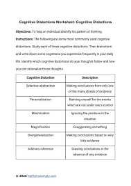 Content tagged with cognitive skills. Cognitive Distortions Worksheets 7 Optimistminds
