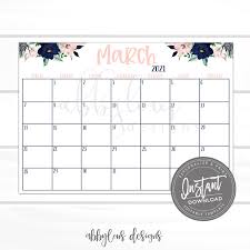 EDITABLE March Calendar, Printable Desk Calendar, Editable Daily Planner,  Printable Calendar, Month at a Glance, Editable Digital Template - Etsy