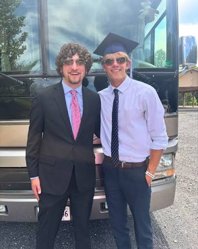 Davis is officially a high school graduate and we are on the bus in route  to a show that's a private event tonight!
