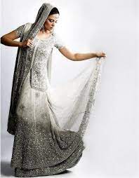 Indian Wedding Dress So Gorgeous In White Silver White Bridal Dresses Indian Bride Dresses Indian Bridal Dress