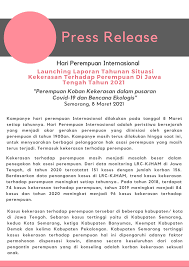 Maybe you would like to learn more about one of these? Press Release Launching Laporan Tahunan Situasi Kekerasan Terhadap Perempuan Di Jawa Tengahtahun 2021 Lrc Kjham