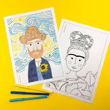 If you would like to download it, right click on the images and use the save image as menu. Famous Artist Colouring Pages Lotta Magazine