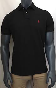 Black And Red Ralph Lauren Polo Shirt Ralph Lauren Polo Mens L Solid Black Polo Shirt With Red Logo Custom Fit Ralphlaurenpolo Polorugby Polo Ralph Lauren Black Polo Shirt Polo Ralph Lauren Mens
