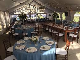 Dusty Blue Linens Mahogany Chiavari Chairs Weddings By Color Wedding Specials Event Decor