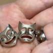 BEAU Sterling Silver Comedy And Tragedy Theater Masks Brooch Pin 1960's  Vintage