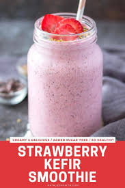 Strawberry Kefir Smoothie Perfect Morning Drink In 2020 Kefir Smoothies Probiotic Smoothie Easy Gluten Free Desserts