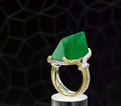 A Polished Rock Of Green Jadeite Set In A Yellow And White Gold Ring By Samuel Kung Gold Jewelry For Sale Gold Jewelry Sets Jade Jewelry