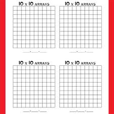 multiplication arrays blank up to 10x10