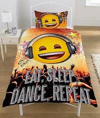 Emoji sheet set is not available for sale online. Emoji Eat Sleep Dance Duvet Set Bed Set Reversible 135 X 200 Cm Fruugo Us