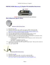 Fortec Star Digital Fta Satellite Receivers Dish Alignment