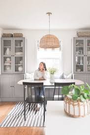 Small Dining Room Update With Ikea Banquette Review And New Pendant Hydrangea Treehouse In 2020 Dining Room Small Diy Dining Room Dining Room Remodel