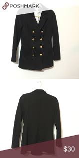 Black Blazer With Gold Buttons H M Basics Black Blazer With Gold Buttons Size 8 Black Blazer Clothes Design Blazer