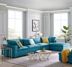 Modway Commix Down Filled Overstuffed 5 Piece Sectional Sofa Set Modish Store In 2020 Sofa Set Aqua Living Room Living Room Sets Furniture