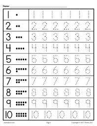 Free Printable Tracing Worksheet Numbers 1 10 Kindergarten Math Worksheets Preschool Tracing Number Worksheets Kindergarten